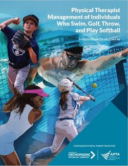 Physical Therapist Management of Individuals Who Swim, Golf, Throw, and Play Softball