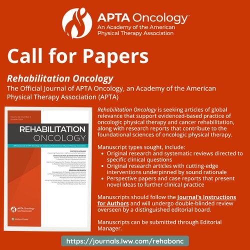 Call for Papers - Rehabilitation Oncology - Academy of Orthopaedic 